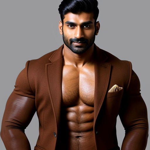 Indian Bodybuilder Brown Skin 8 Pack Abs 28 Inch Biceps · Creative Fabrica