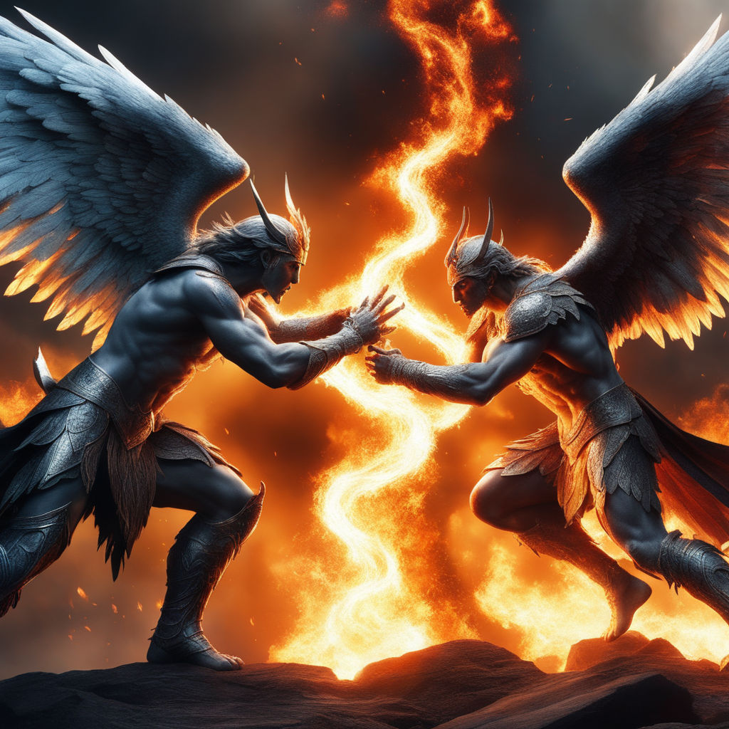 angel fighting demon wallpaper