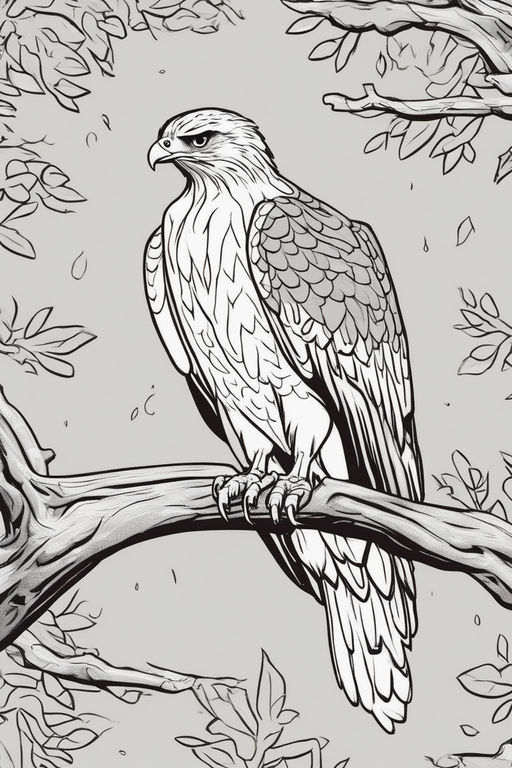 red tailed hawk coloring pages