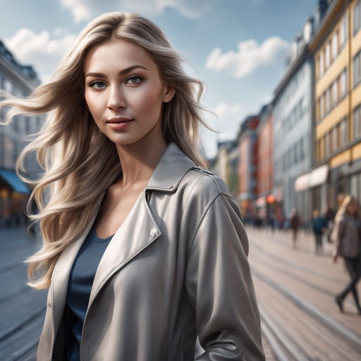 Free Photo  Fashionable beauty young woman in trendy clothes walking  outdoor at city downtown. beautiful stylish brunette girl in black  outerwear posing surrounded by building exterior