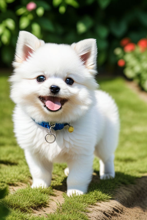 cute white pomeranian