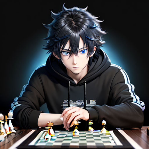 KREA - intense chess match anime style