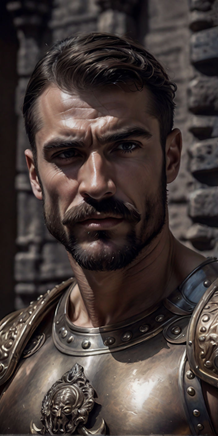 handsome portrait of spartan - leonidas bodybuilder