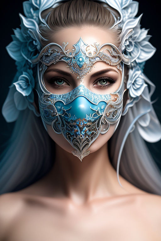 wearing intricate futuristic mask - Playground