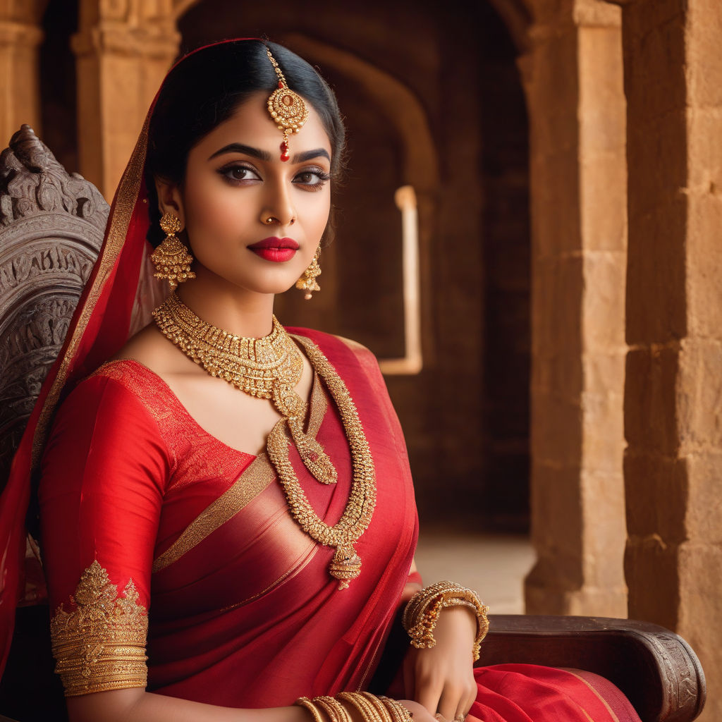 Makeup look with red n gold saree | Open hairstyles, Makeup looks, Makeup