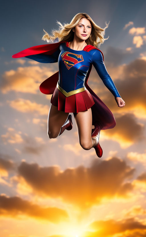 animated superwoman flying