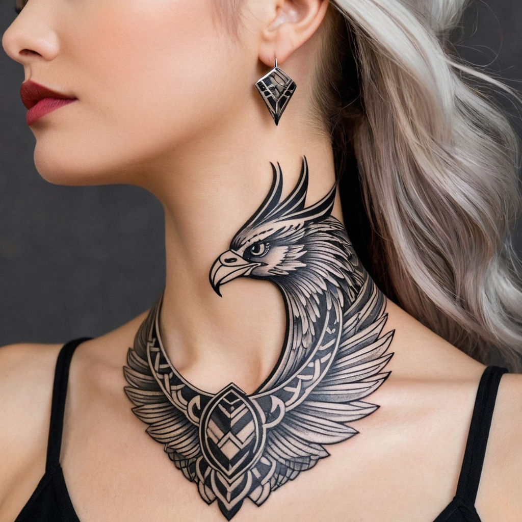 Premium Photo | Young tattooed woman portrait with tattoos 3d rendering