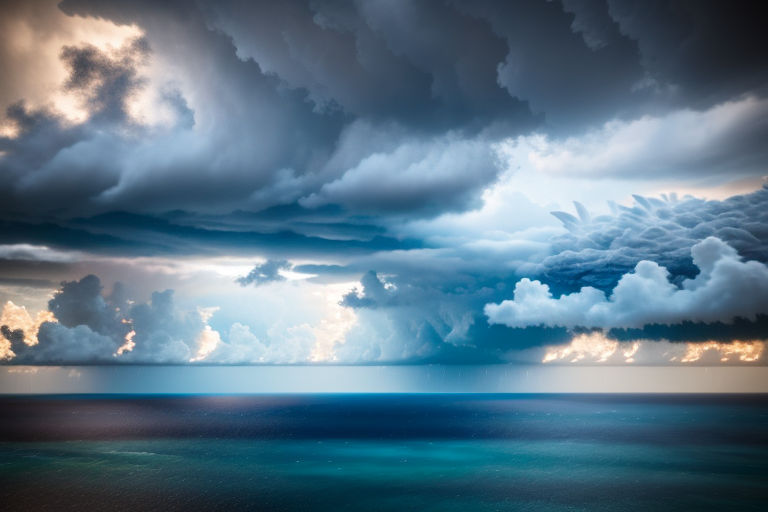 dark rain clouds over water