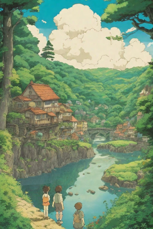 Ghibli-style background study, sjalfurstaralfur, Nicker Poster colour, 2016  (xpost r/BackgroundArt) : r/Art