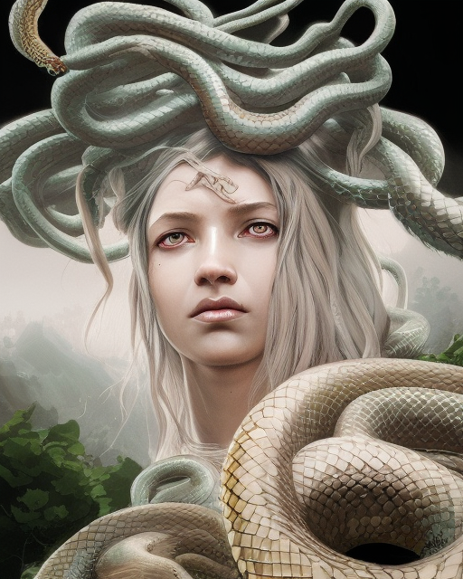 Medusa with snake hair - Playground