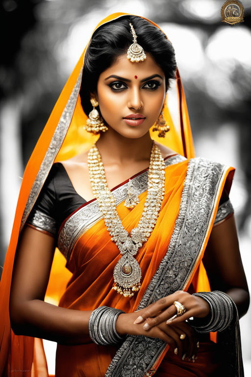 Premium AI Image  Simple looking Indian girl wearing a saree