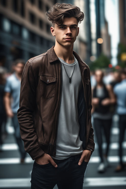 ArtStation - Men's Leather Jacket Outfit