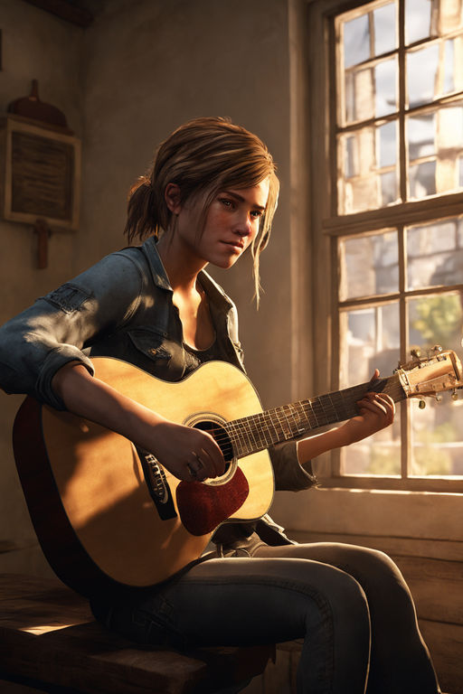 The last of us 2, ellie, guitar, instrument, torches, Games, HD