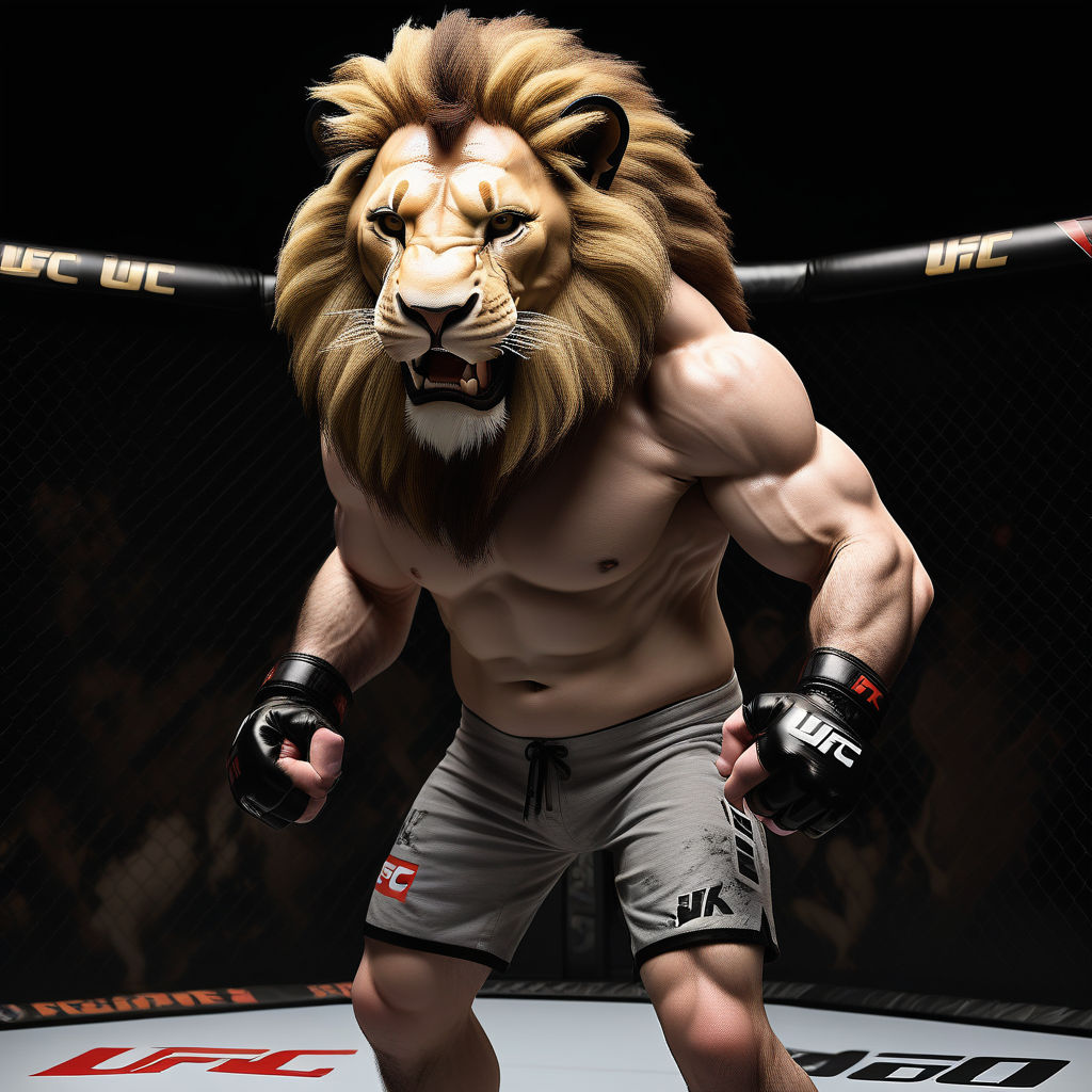 Lion Beast Workout Power Muscles Leo Bodybuilding Gym Fitness Mixed Martial Arts MMA Fighter Mythology Warrior Motivation Pin