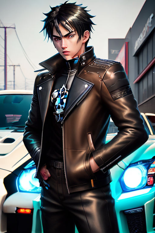 Badass Anime Man Water Resistant Decal Leather Jacket Cool - Etsy