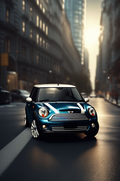 a 4 k photorealistic photo of a miniature mini cooper