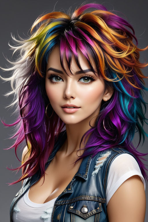 colorful messy hair - Playground