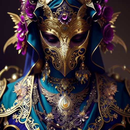 Beautiful female wearing a venetian mask - Playground