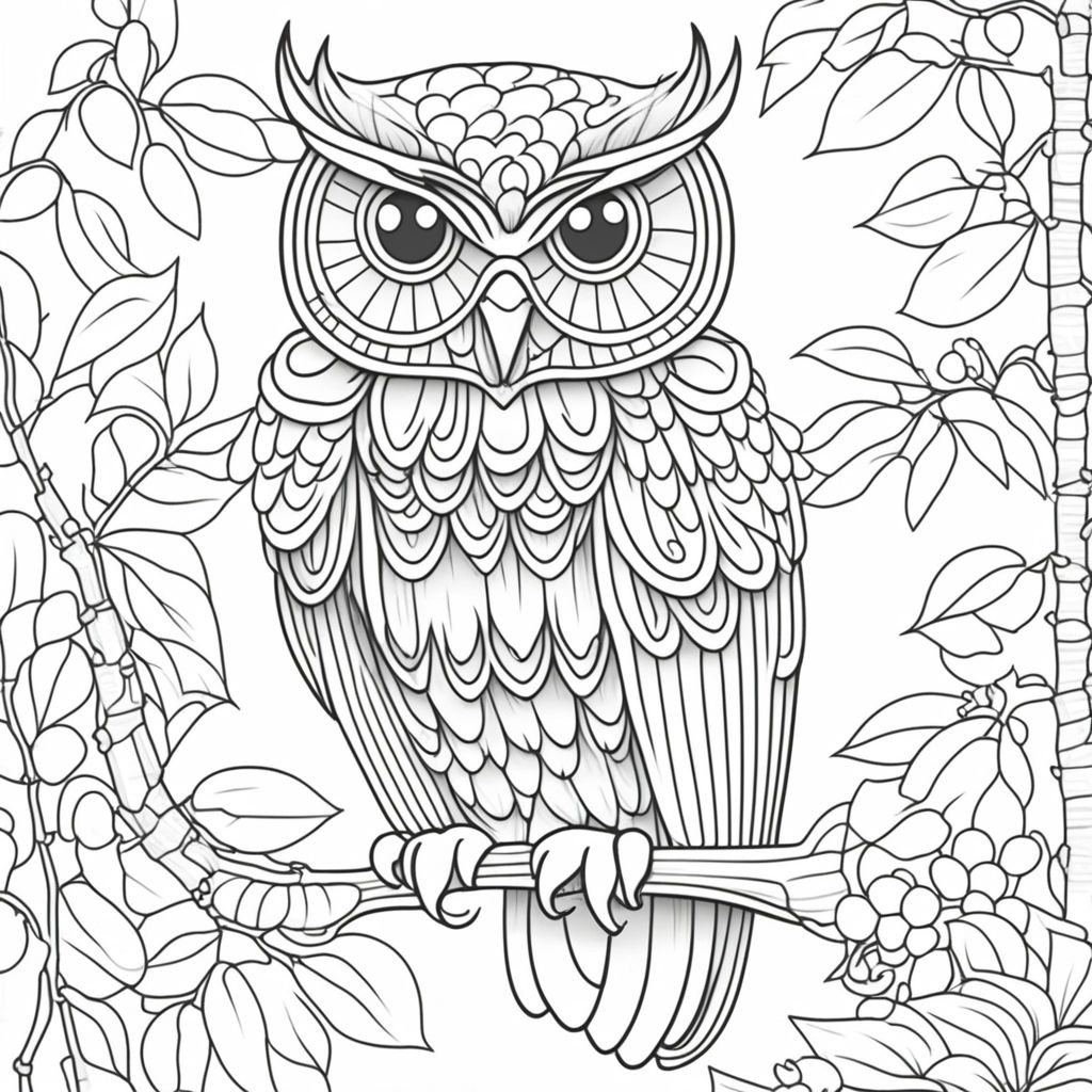 detailed coloring pages of owls