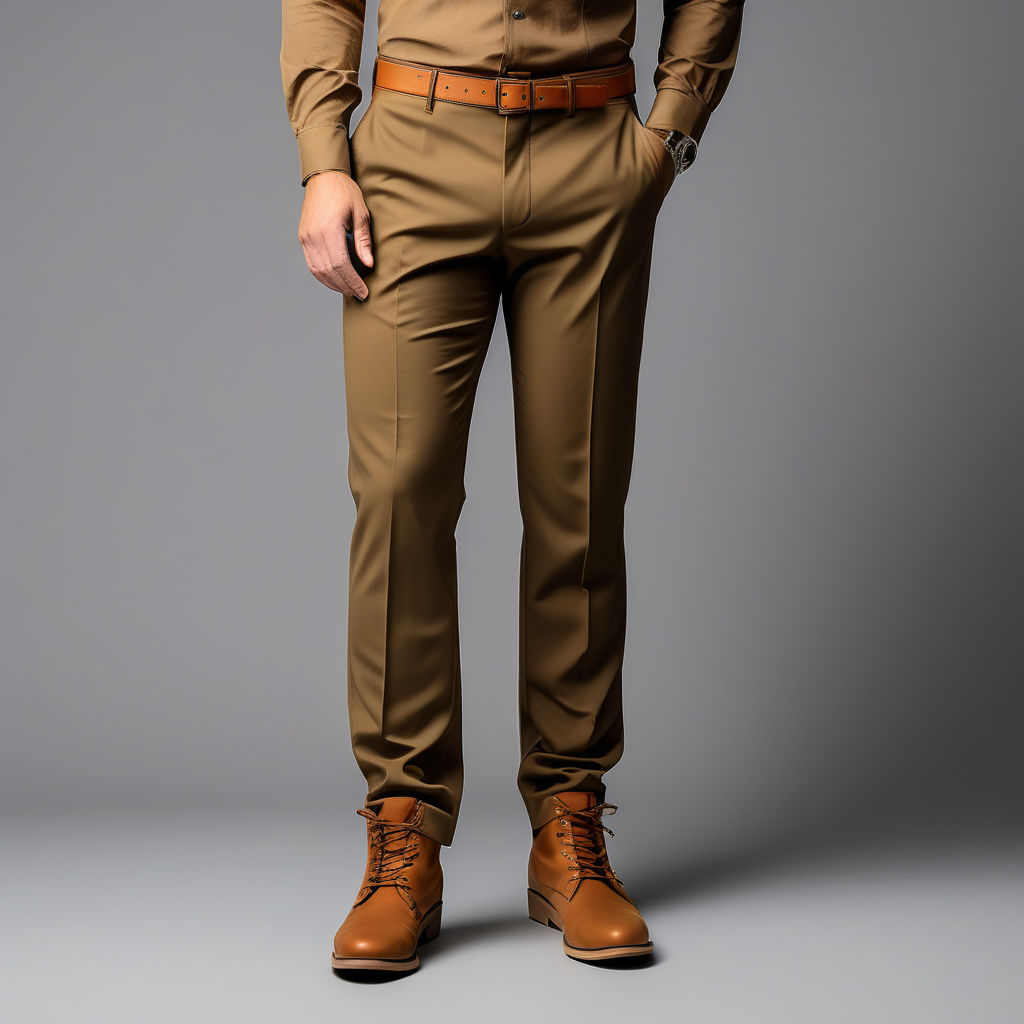 Brown Polyester Trousers