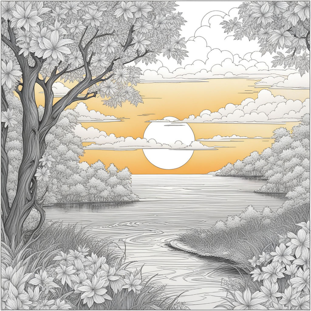 Stunning Landscapes: Nature Scenery Relaxing Coloring Book for Adults