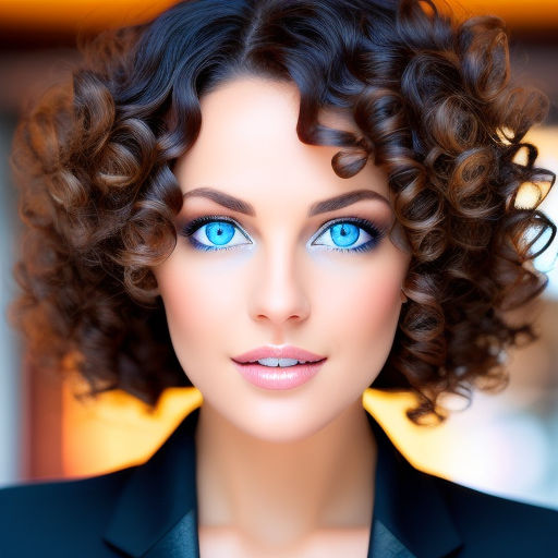 pretty anime girl with curly brown hair