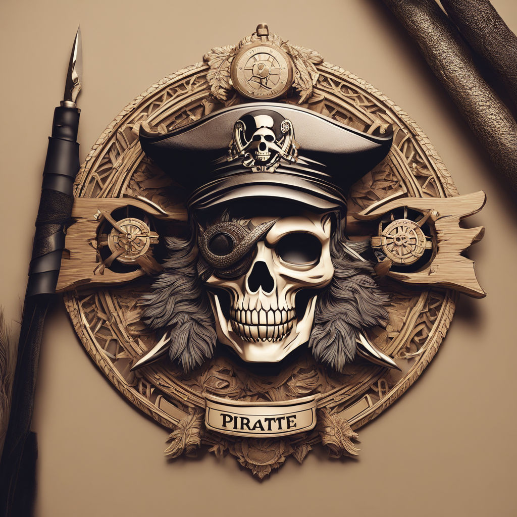 Pirate Skull Swords Tattoo Design Heart Lanyard Reel Badge ID Card