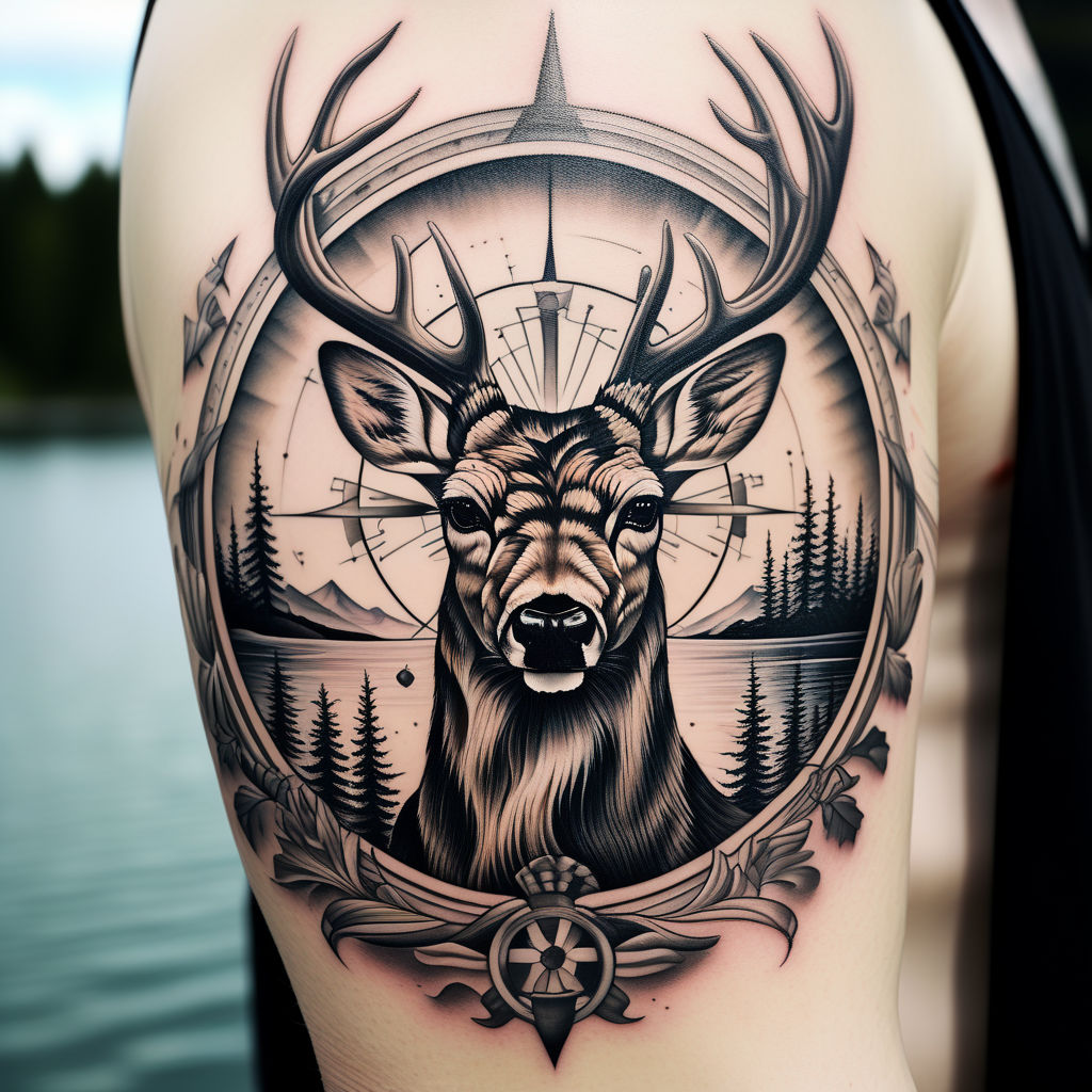12+ Best Stag Sleeve Tattoo Ideas | PetPress | Deer tattoo, Stag tattoo,  Hunting tattoos