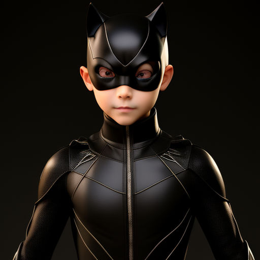 A cute Kawaii tiny hyper realistic baby CatWoman - Playground