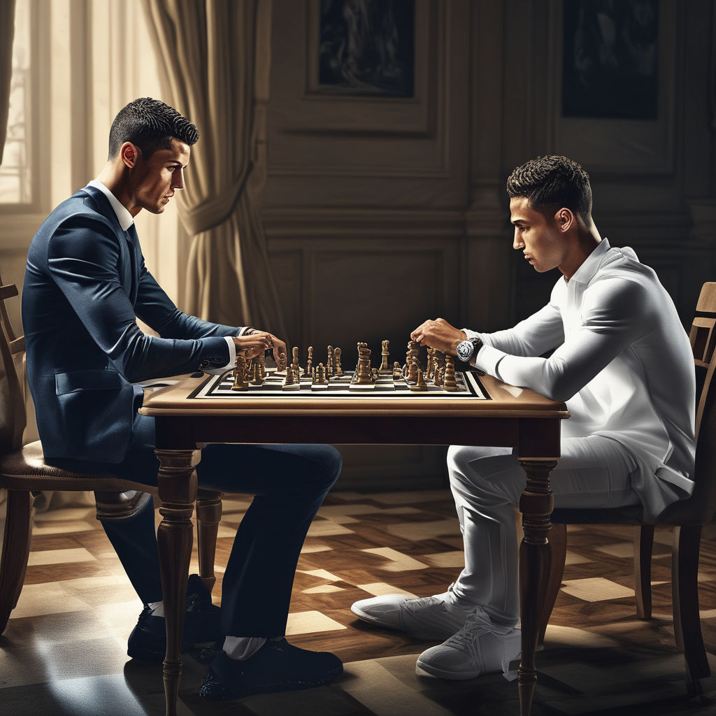 Messi and ronaldo playing chess - Playground