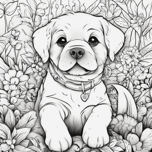 Desenho de Cachorro Para Colorir - Loja de Prompts