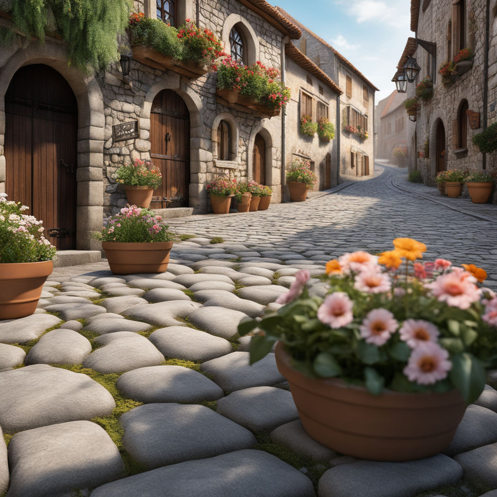 cobblestone path background