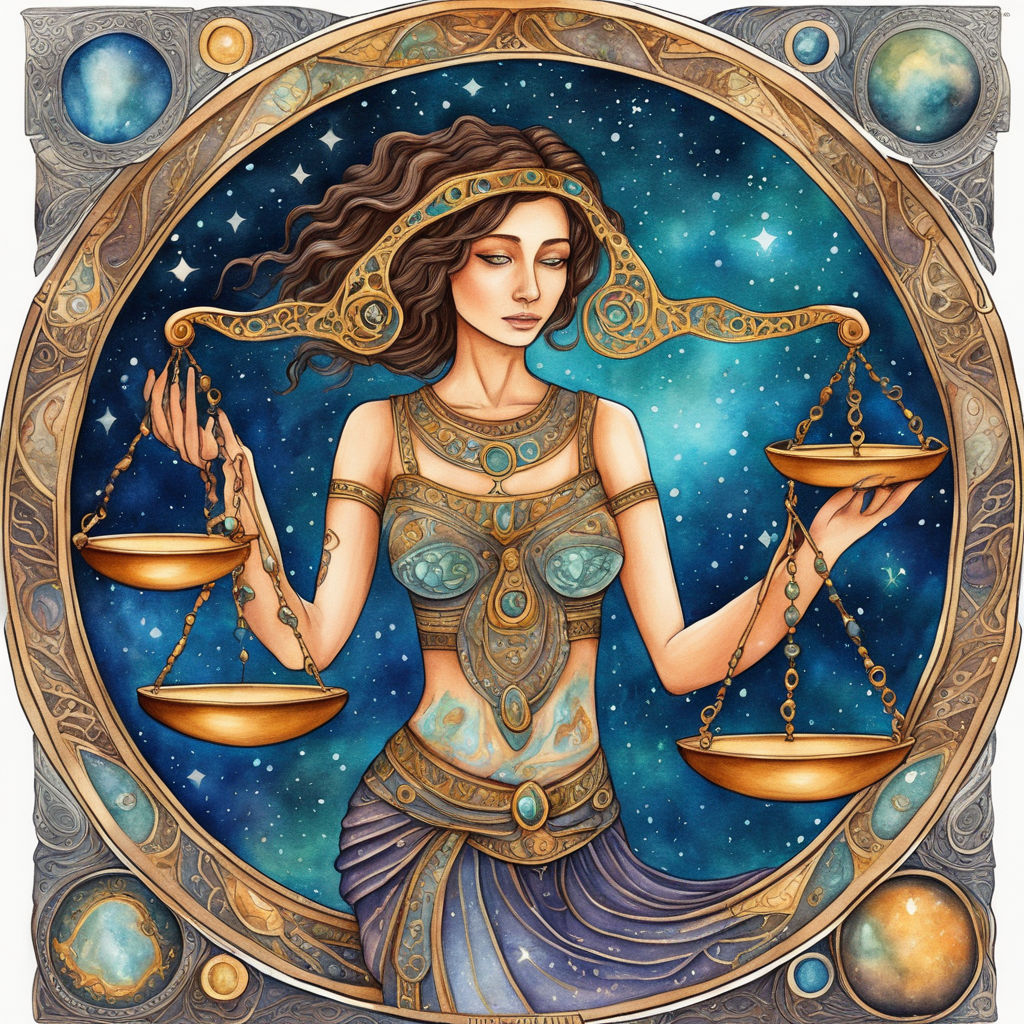 Libra Scales Zodiac Sign Digital Art by Anna W - Pixels