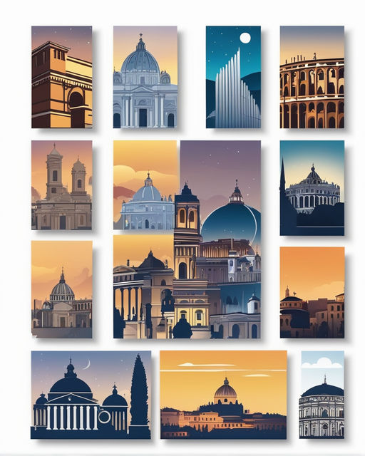 Travel to Italy concept with landmark icons inside suitcase. Flat