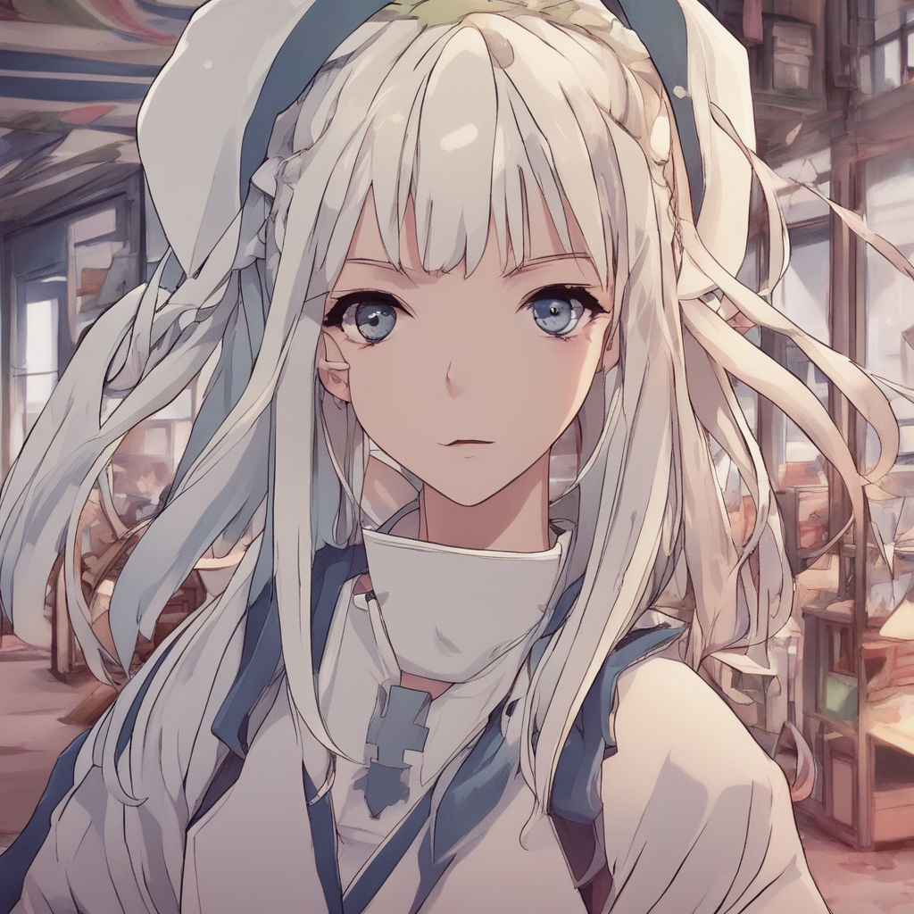 dying anime girl with white hair