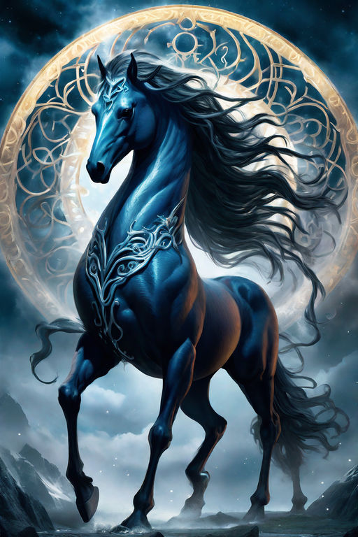 Fantasy Sleipnir Horse - Diamond Paintings 