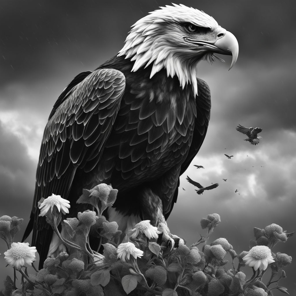 eagle black and white photography