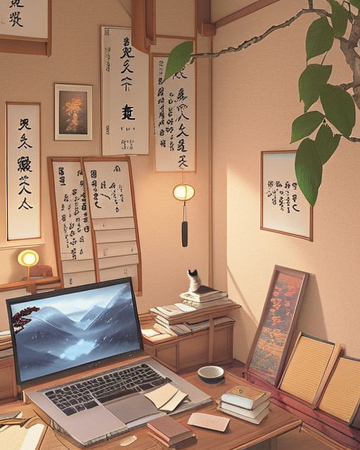 Tidy Lofi Desk Is Chaotic Manga Style Animation With An Empty Interior  Colorful Low Fi Study Desk Cozy Relaxed Atmosphere Autumn The Trees Are  Turning Orange Cloudy Days Stock Photo Picture And