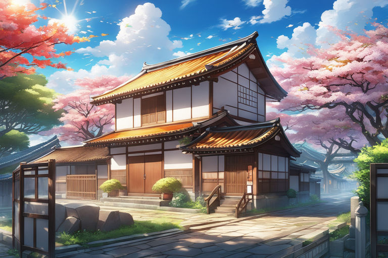 anime housing area background