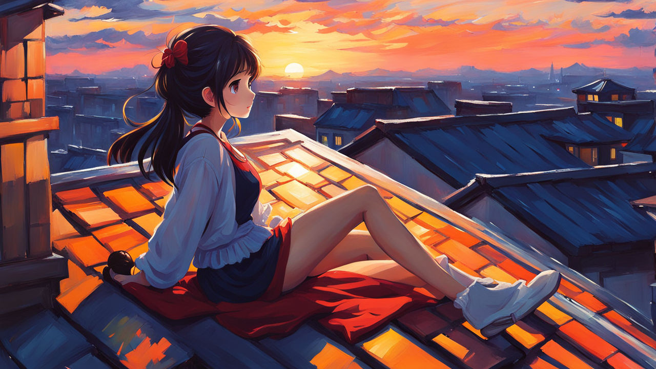 EXT. COZY BALCONY 2, anime night roof HD wallpaper | Pxfuel