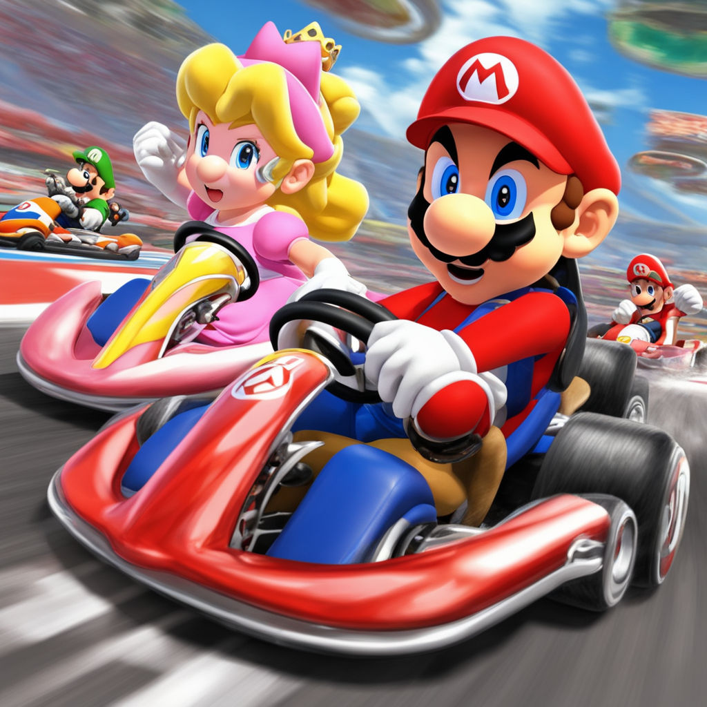 Mario Kart Wii Dessin Animé Super Voiture Photos D'archives Art