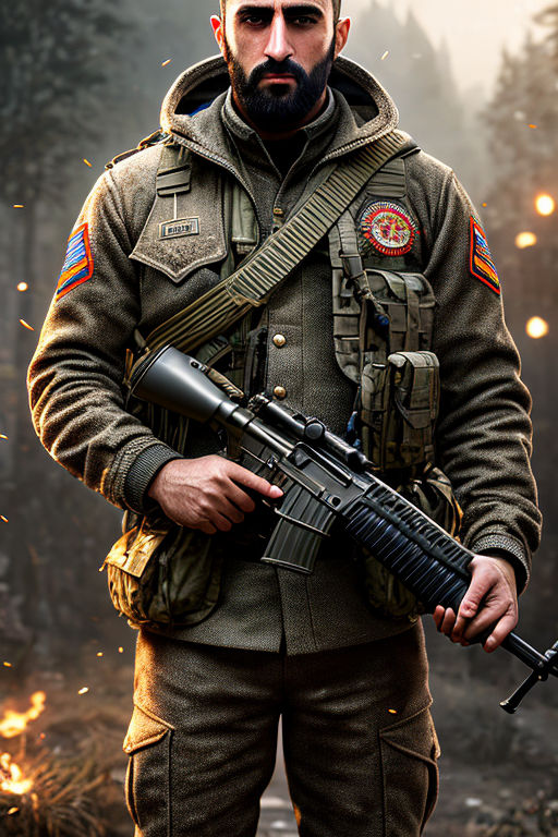 Ww3 elite nazi soldier equipped with rifle