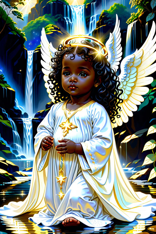 black baby angels in heaven