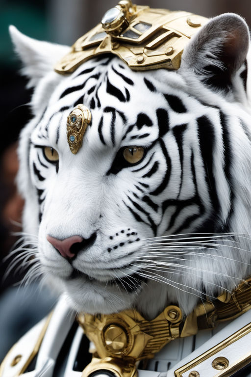 anthropomorphic white tiger