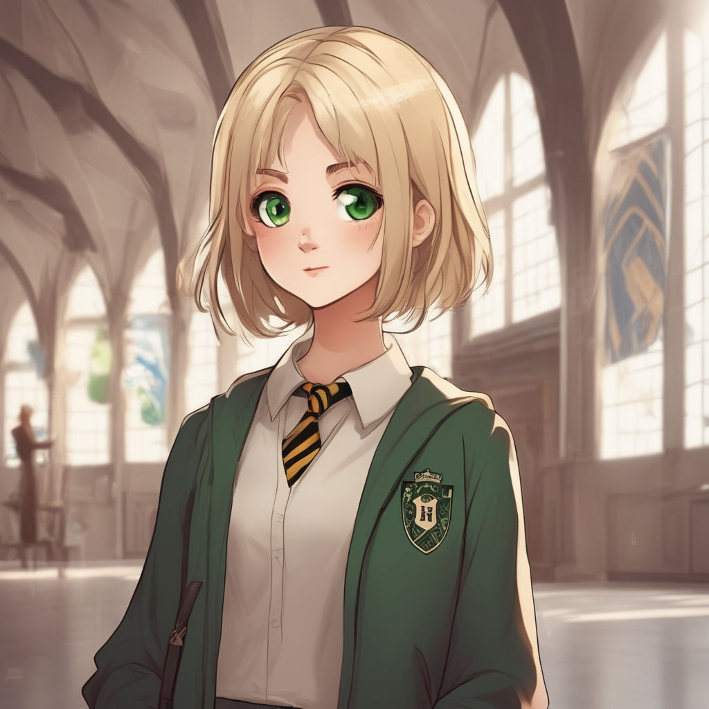 anime girl with short blonde hair