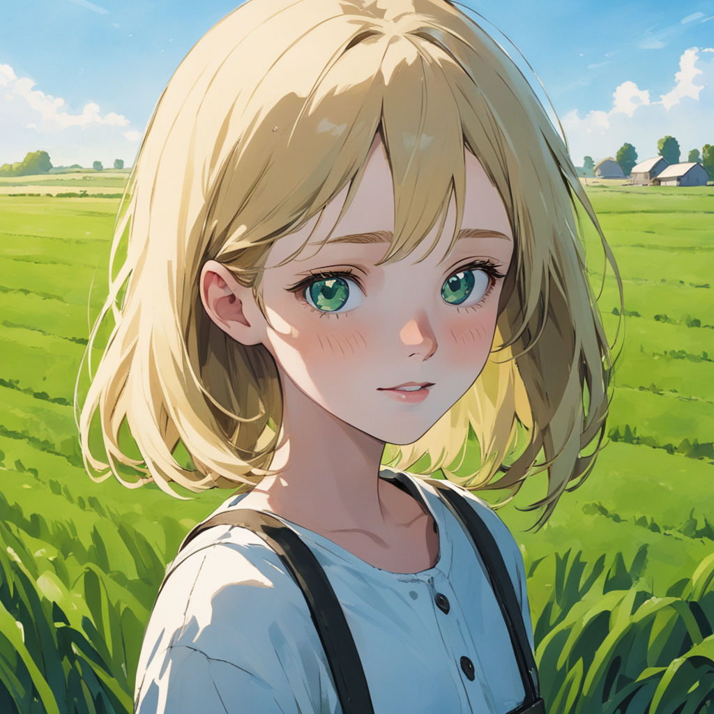 anime girl with short blonde hair