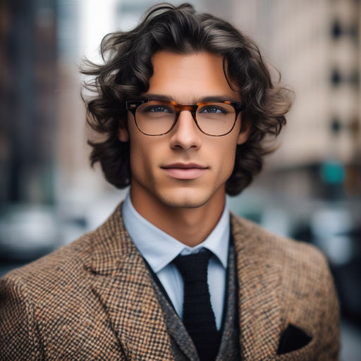 Premium Vector | Set of hairstyles for men in glasses. collection of black  silhouettes of hairstyles and beards.