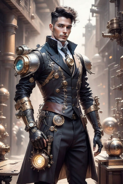 encapsulated within the mesmerizing world of steampunk aesthetics. This  exceptional artwork invites viewers to embrace the spirit of adventure and  embark on a journey where creativity and innovation know no boundaries. User