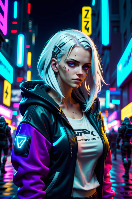 Wallpaper girl, art, beautiful, cyberpunk girl for mobile and