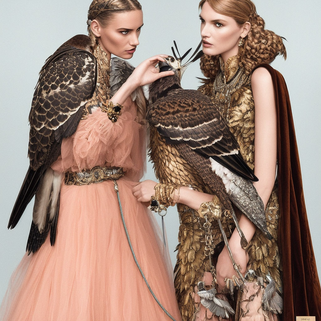 eagle in Louis Vuitton dress on vogue magazine - Playground